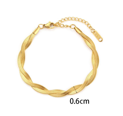 E.B.belle Miniamlist Pulsera para hombre Joyería de oro Estilo callejero Acero inoxidable 316L Pulseras de cadena cubana chapadas en oro de 18 quilates para mujer