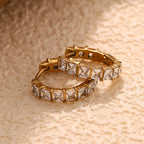 Pendientes de Aro Dorados con Diamantes de Imitación