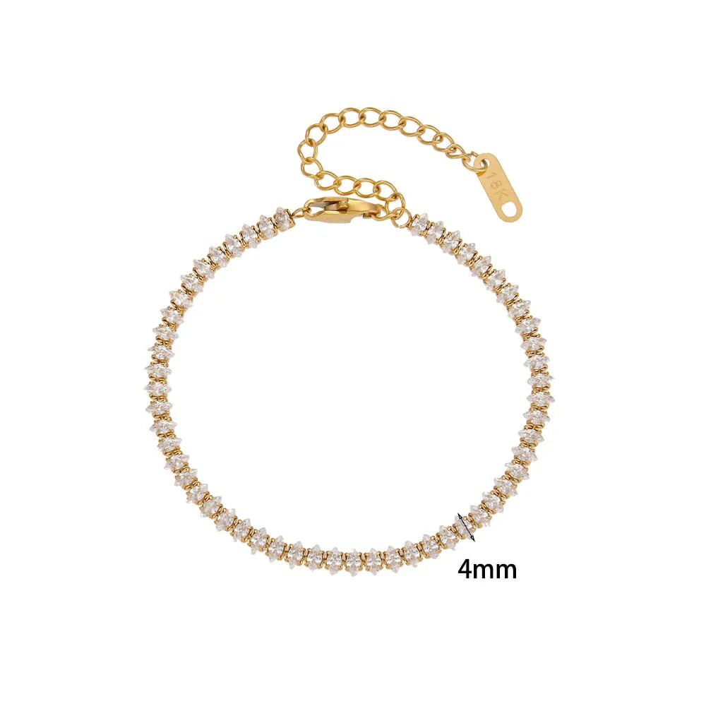 Pulsera de Acero Inoxidable Chapada en Oro 18K
