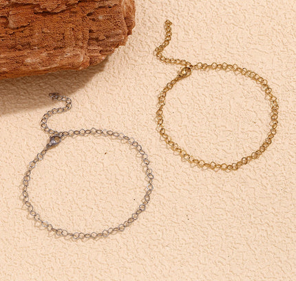 E.B.belle-tobilleras de acero inoxidable 316L para mujer, de estilo étnico cadenas de tobillo, empalme geométrico de rombos, joyería chapada en oro de 14 quilates
