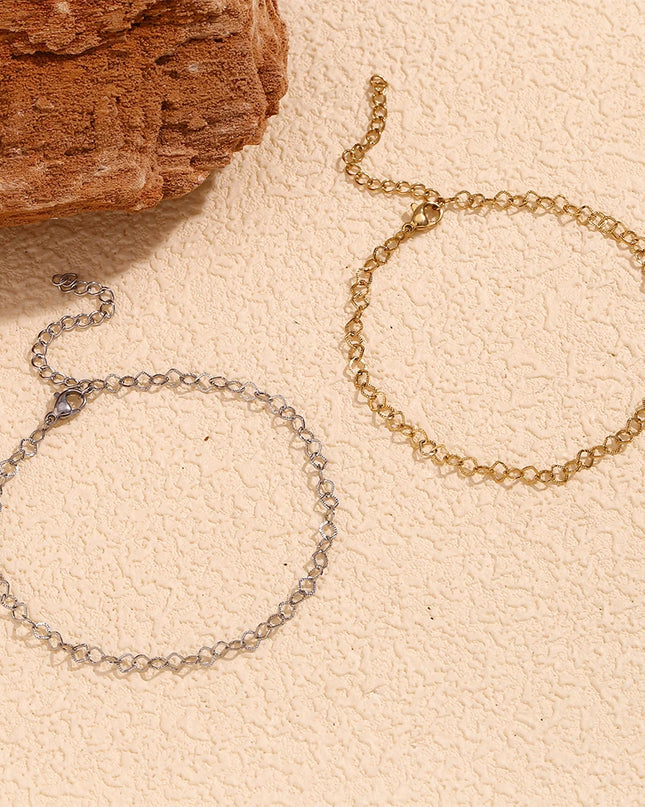 E.B.belle-tobilleras de acero inoxidable 316L para mujer, de estilo étnico cadenas de tobillo, empalme geométrico de rombos, joyería chapada en oro de 14 quilates