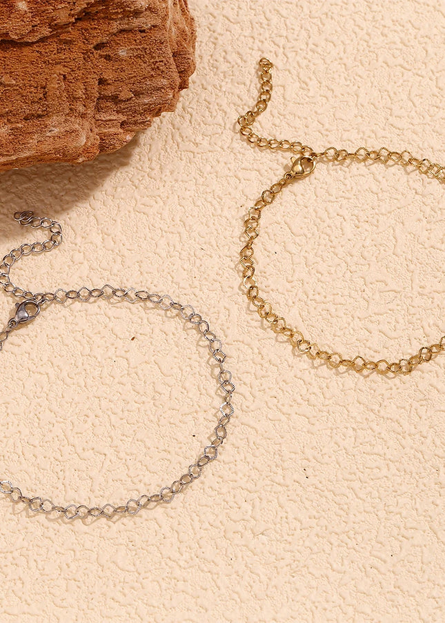 E.B.belle-tobilleras de acero inoxidable 316L para mujer, de estilo étnico cadenas de tobillo, empalme geométrico de rombos, joyería chapada en oro de 14 quilates