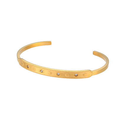 E.B.belle, venta al por mayor, brazaletes chapados en oro de 18 quilates de acero inoxidable para mujer, joyería minimalista de moda, pulsera de estrella de cristal