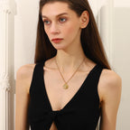 E.B.belle nueva tendencia de acero inoxidable chapado en oro de 18 quilates exquisito collar con colgante de estrella de circón redondo joyería de moda para mujer
