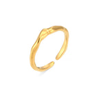 Anillo Ajustable de Acero Inoxidable Chapado en Oro