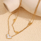 Collar de Doble Capa con Corazones Hipoalergénico
