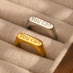 18K Gold Plated Minimalist Ring "You Can"