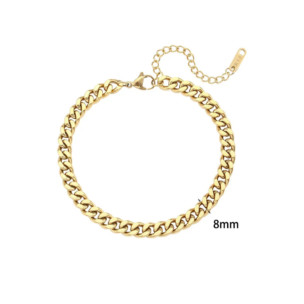 Pulsera de Acero Inoxidable Chapada en Oro 18K