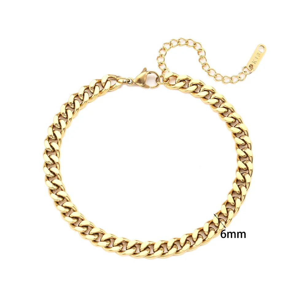 Pulsera de Acero Inoxidable Chapada en Oro 18K