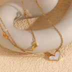 Collar de Doble Capa con Corazones Hipoalergénico