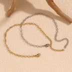 Tobilleras de Acero Inoxidable Étnicas con Baño de Oro 14K