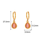 Collares de gota de agua de piedra semipreciosa para mujer, joyería de ópalo de acero inoxidable, regalo elegante, moda