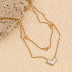 Collar de Doble Capa con Corazones Hipoalergénico