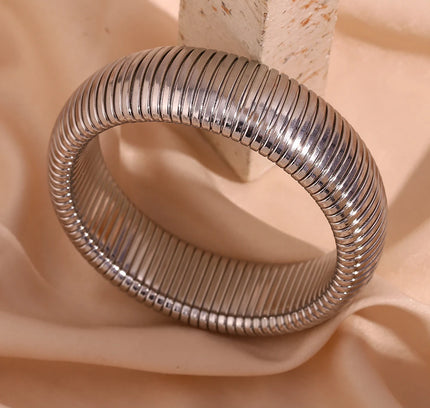 E.B.belle 20mm grueso ancho 18K chapado en oro Color plata pulsera para brazo brazaletes mujeres pulseras de acero inoxidable para mujer