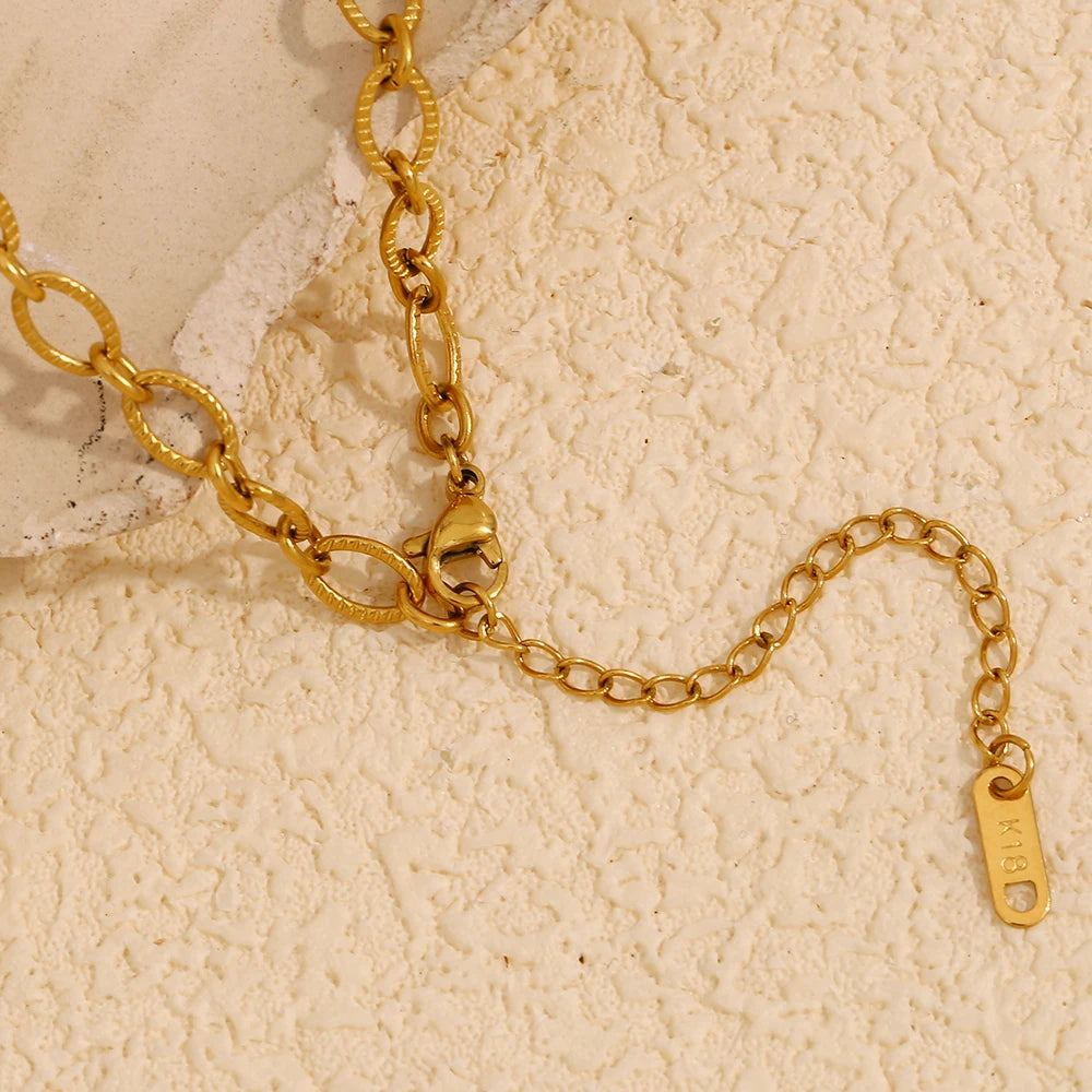 E.B.belle elegante gargantilla de acero inoxidable mariposa flor hoja corazón colgante collar chapado en oro joyería elegante para mujer