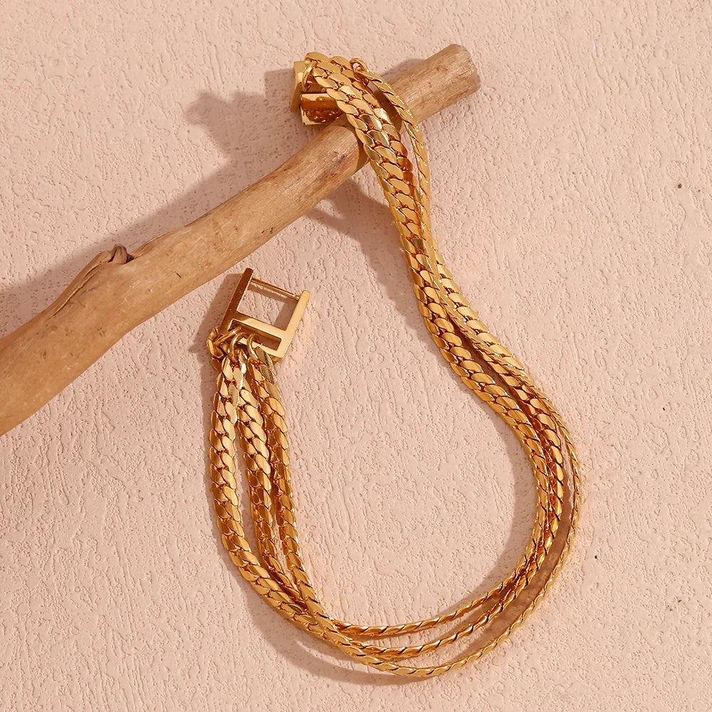 Pulsera de Acero Inoxidable Chapada en Oro 18K para Mujer