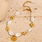Tobillera de Concha Chapada en Oro 18k Resistente al Agua