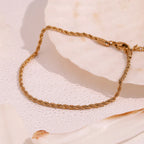 Tobillera Minimalista de Acero Inoxidable Chapada en Oro