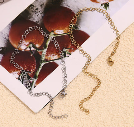 E.B.belle-tobilleras de acero inoxidable 316L para mujer, de estilo étnico cadenas de tobillo, empalme geométrico de rombos, joyería chapada en oro de 14 quilates