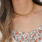 Collar Gargantilla con Cristales y Baño de Oro 18k