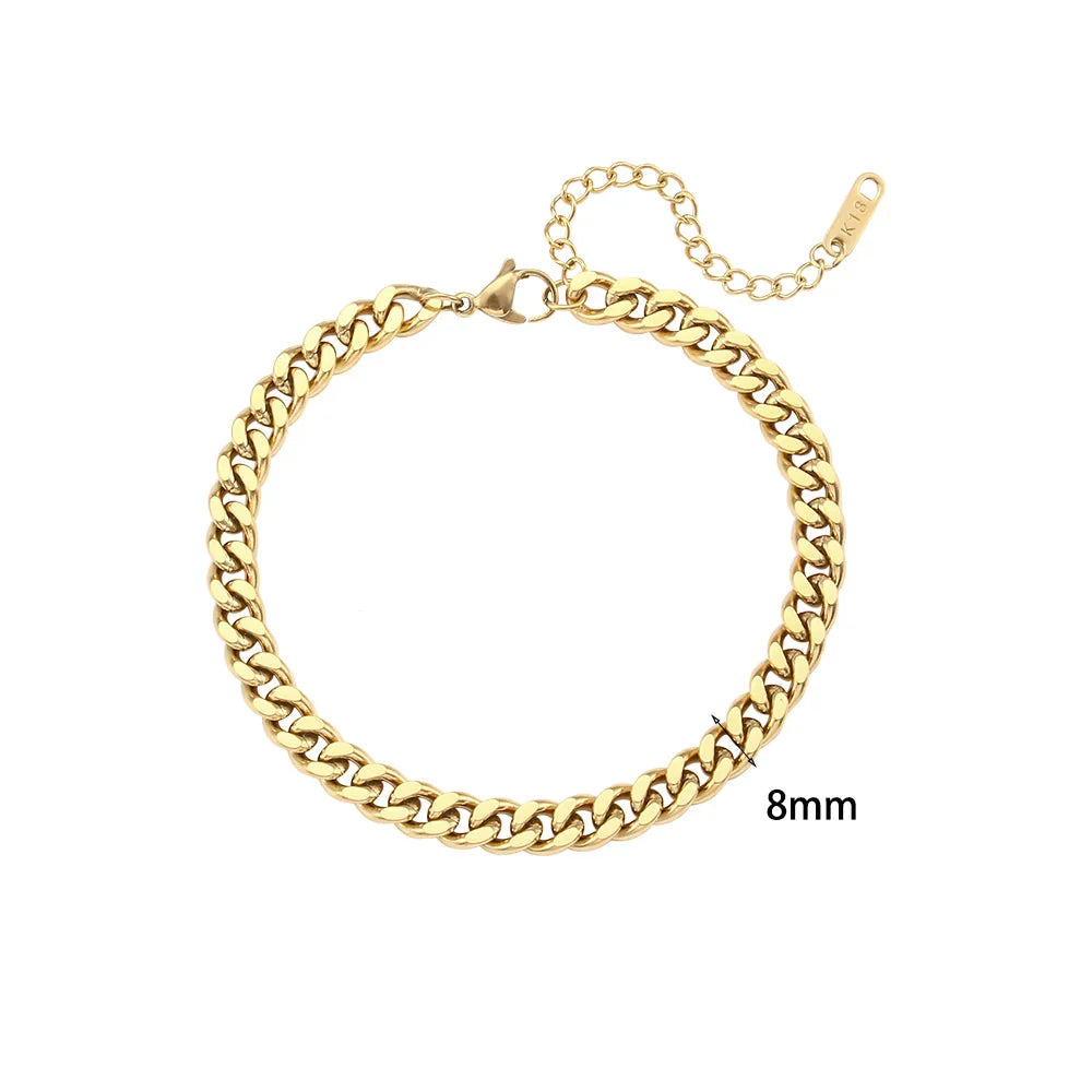 Pulsera de Acero Inoxidable Chapada en Oro 18K