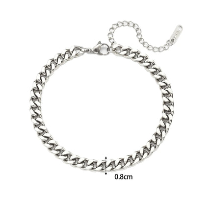 E.B.belle Miniamlist Pulsera para hombre Joyería de oro Estilo callejero Acero inoxidable 316L Pulseras de cadena cubana chapadas en oro de 18 quilates para mujer