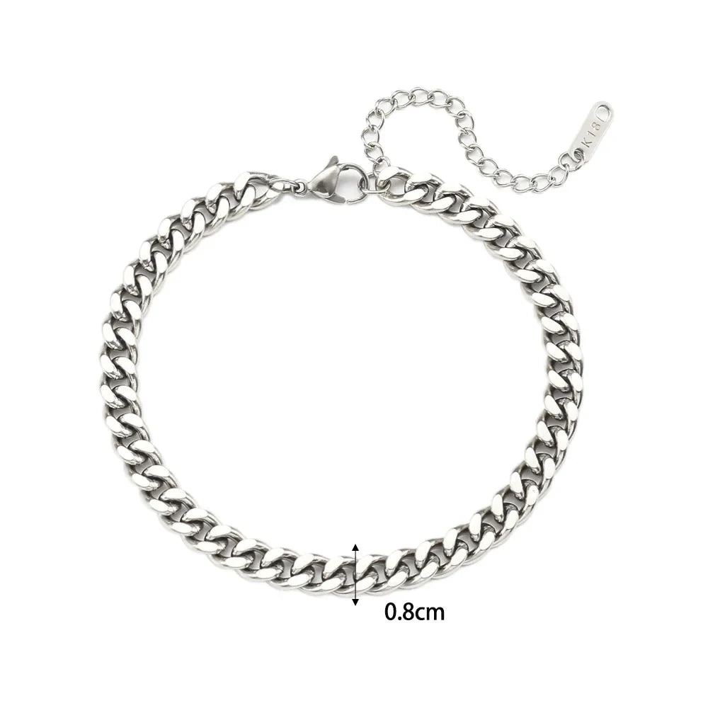 Pulsera de Acero Inoxidable Chapada en Oro 18K