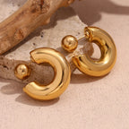 Pendientes de Aro Dorados de Acero Inoxidable 18K