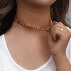 E.B.belle Conjunto de joyería de acero inoxidable chapado en oro de 18 quilates, cadena de serpiente gruesa y sin deslustre, collar, pulseras