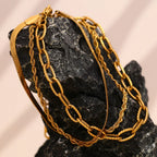 Pulsera de Tres Capas Chapada en Oro 18K