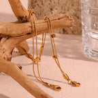 Tobillera de Acero Inoxidable Chapada en Oro 18K
