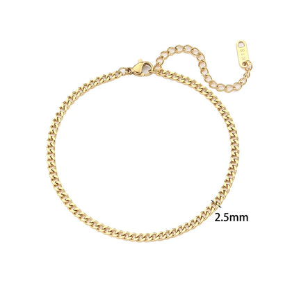 E.B.belle Miniamlist Pulsera para hombre Joyería de oro Estilo callejero Acero inoxidable 316L Pulseras de cadena cubana chapadas en oro de 18 quilates para mujer