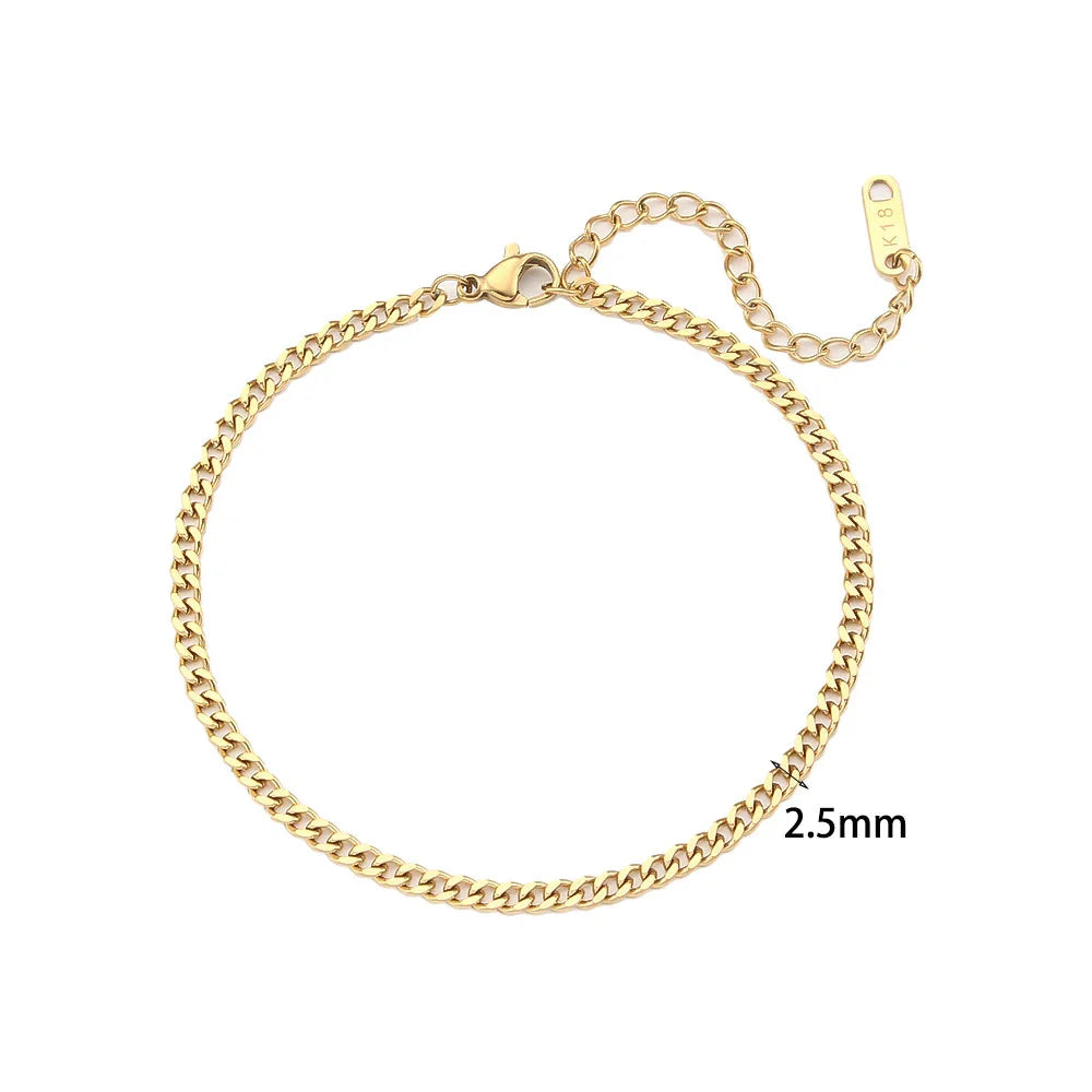 Pulsera de Acero Inoxidable Chapada en Oro 18K