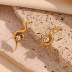 Anillo Serpiente de Circonio Chapado en Oro 18K
