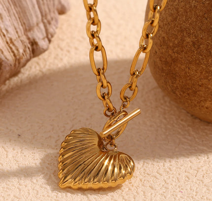 E.B.belle-cadena Irregular OT hebilla collar de corazón, joyería de acero inoxidable 316L, chapado en oro de 18K, decoración colgante