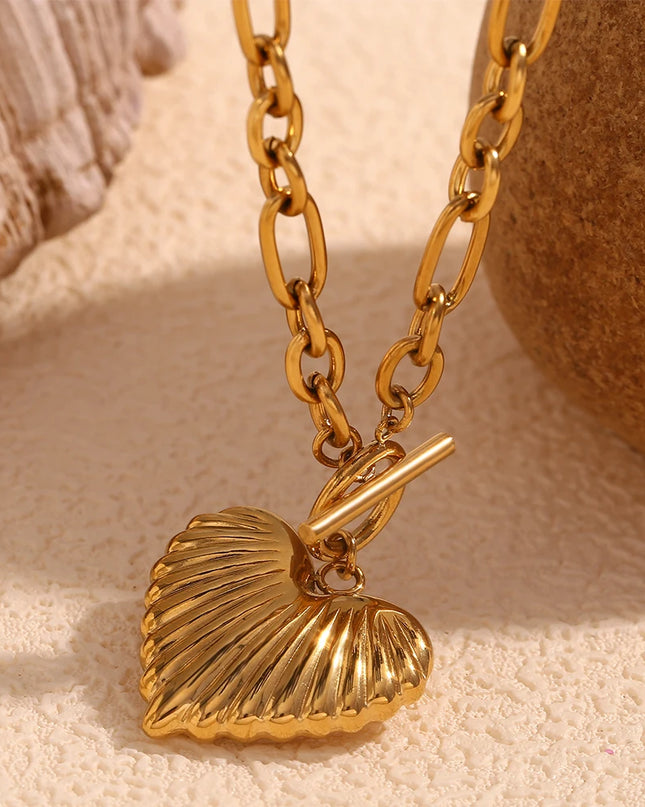 E.B.belle-cadena Irregular OT hebilla collar de corazón, joyería de acero inoxidable 316L, chapado en oro de 18K, decoración colgante
