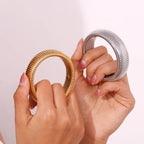 Elegante Brazalete de Acero Inoxidable en Oro y Plata