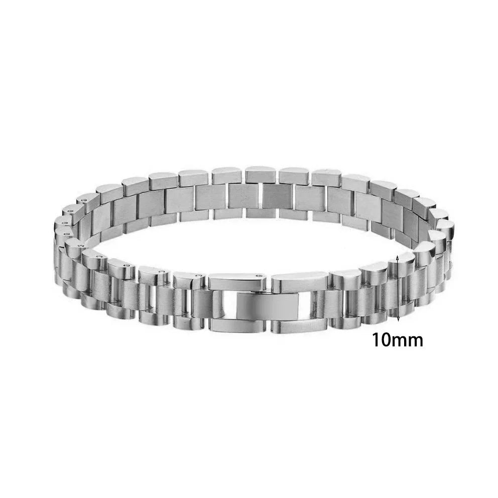Pulsera de Acero Inoxidable Chapada en Oro 18K