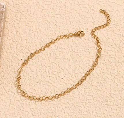 E.B.belle-tobilleras de acero inoxidable 316L para mujer, de estilo étnico cadenas de tobillo, empalme geométrico de rombos, joyería chapada en oro de 14 quilates