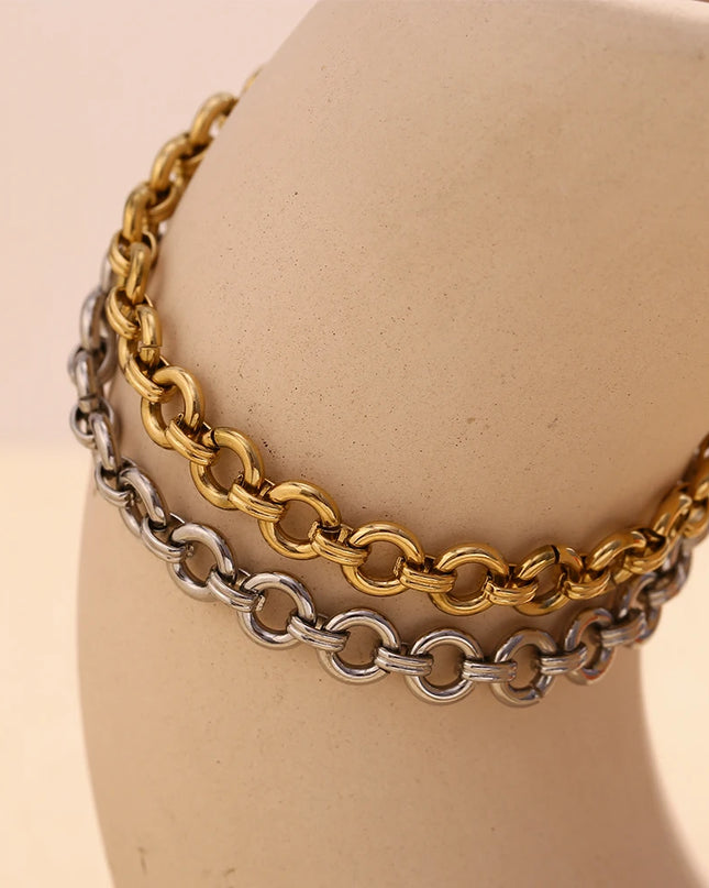 E.B.belle-tobillera de cadena redonda rugosa para mujer, pulsera de pie de acero inoxidable 316L impermeable, joyería chapada en oro de 14K