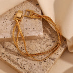 Pulsera de Acero Inoxidable Chapada en Oro 18K para Mujer