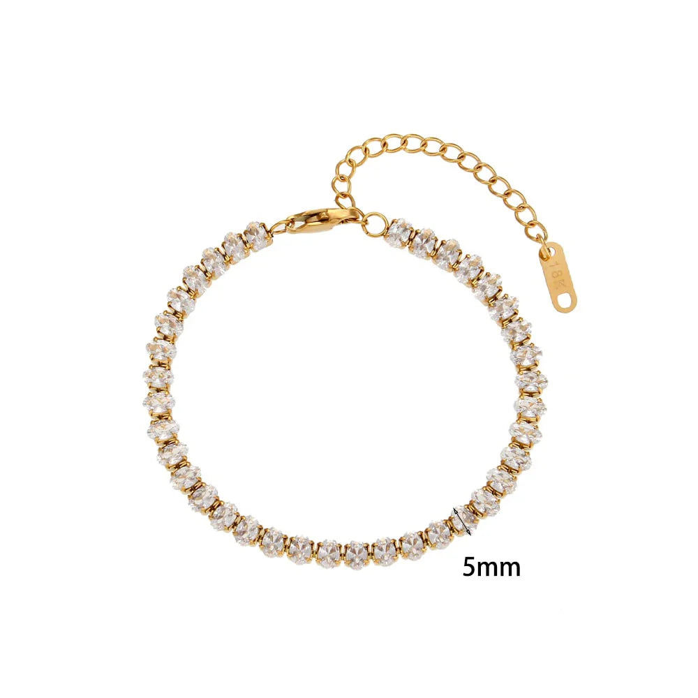Pulsera de Acero Inoxidable Chapada en Oro 18K