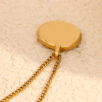 E.B.belle nueva tendencia de acero inoxidable chapado en oro de 18 quilates exquisito collar con colgante de estrella de circón redondo joyería de moda para mujer