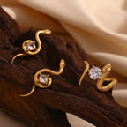 Anillo Serpiente de Circonio Chapado en Oro 18K