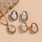 Collar con Perlas de Imitación y Chapado en Oro 18K