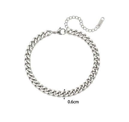E.B.belle Miniamlist Pulsera para hombre Joyería de oro Estilo callejero Acero inoxidable 316L Pulseras de cadena cubana chapadas en oro de 18 quilates para mujer