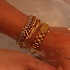 Pulsera de Acero Inoxidable Chapada en Oro 18K