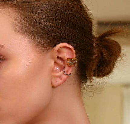 E.B.belle-pendientes de circonita cúbica, aretes pequeños, redondos, resistentes al agua, con Clip de piedra, coloridos, transparentes, sin deslustre