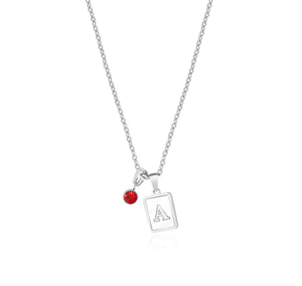 Collar con Inicial y Piedra de Nacimient