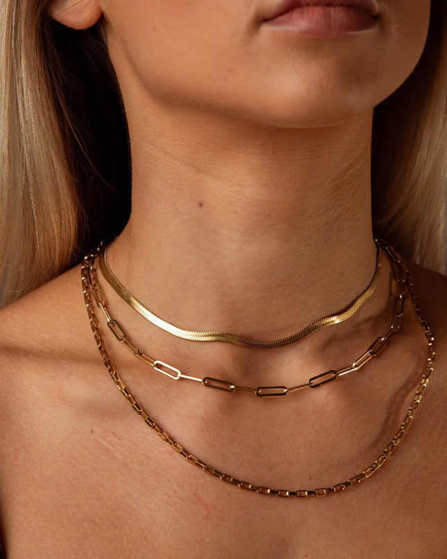 Collar Dorado de Cadena de Serpiente